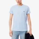 LACOSTE MEN'S COTTON T-SHIRT PIMA LIGHT BLUE