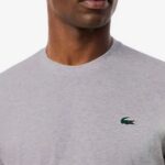 LACOSTE MEN'S COTTON T-SHIRT PIMA REGULAR FIT SILVER CHINE - Image 3