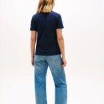 TOMMY HILFIGER WOMAN'S LOGO JERSEY CREW NECK T-SHIRT DARK BLUE - Image 2