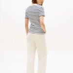 TOMMY HILFIGER WOMEN'S EXT SLIM CODY V-NK SS BRETON/ECU/DARK NIGHT NAVY - Image 2