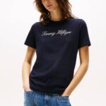 TOMMY HILFIGER WOMAN'S NOS SCRIPT REGULAR C-NK SS NOS DESERT SKY