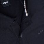 BOSS MAN PARLAY REGULAR FIT POLO SHIRT IN COTTON BLACK - Image 4