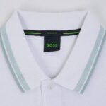 BOSS MAN PADDY POLO SHIRT IN COTTON PIQUE OPEN WHITE - Image 3