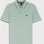 BOSS MAN PADDY POLO SHIRT IN COTTON PIQUE OPEN GREEN - Image 4