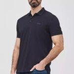 BOSS MAN PADDY POLO SHIRT IN COTTON PIQUE DARK BLUE