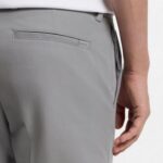 BOSS MEN'S SLIM FIT IN COTTON -BLEND TWILL STYLE P-1KAITON1-ZIP TROUSERS SILVER - Image 3