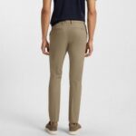 BOSS MEN'S SLIM FIT IN COTTON -BLEND TWILL STYLE P-1KAITON1-ZIP TROUSERS  DARK BEIGE - Image 3