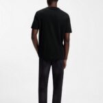 HUGO MEN'S T-SHIRT IN COTTON-JERSEY WITH GRADIENT LOGO LABEL BLACK - Image 2