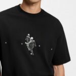 HUGO MEN'S OVERSIZED FIT T-SHIRT IN COTTON-JERSEY WITH GRAPHIC ARTWORK BLACK - Image 3