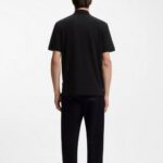 BOSS MAN PALLAS POLO SHIRT IN COTTON PIQUE WITH ENBROIDERED LOGO BLACK - Image 2