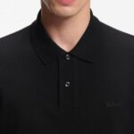 BOSS MAN PALLAS POLO SHIRT IN COTTON PIQUE WITH ENBROIDERED LOGO BLACK - Image 3