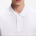 BOSS MAN PALLAS POLO SHIRT IN COTTON PIQUE WITH ENBROIDERED LOGO WHITE - Image 3