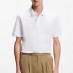 BOSS MAN PALLAS POLO SHIRT IN COTTON PIQUE WITH ENBROIDERED LOGO WHITE