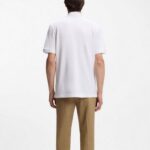 BOSS MAN PALLAS POLO SHIRT IN COTTON PIQUE WITH ENBROIDERED LOGO WHITE - Image 2