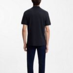 BOSS MAN PALLAS POLO SHIRT IN COTTON PIQUE WITH ENBROIDERED LOGO DARK BLUE - Image 2