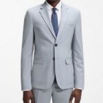 HUGO EXTRA-SLIM-FIT SUIT IN XOOL-BLEND POPLIN LIGHT BLUE - Image 3