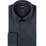 BOSS MEN'S REGULAR-FIT SHIRT IN EASY-IRON DARK GREEN