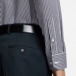 BOSS MEN'S REGULAR- FIT SHIRT IN STRIPED EASY- IRON COTTON DARK BLUE - Image 2