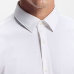 BOSS MEN'S REGULAR-FIT SHIRT IN PERFORMANCE-STRECH JERSEY WHITE - Image 3