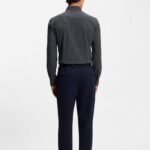 BOSS MEN'S SLIM-FIT SHIRT IN PRINTED PERFORMANCE-STRECH JERSEY DARK BLUE - Image 2