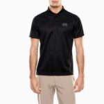 EMPORIO ARMANI GOLF POLO SHIRT IN VENTUS7 TECHNICAL FABRIC BLACK