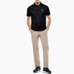 EMPORIO ARMANI GOLF POLO SHIRT IN VENTUS7 TECHNICAL FABRIC BLACK - Image 3