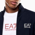 EMPORIO ARMANI SUMMER BLOCK PURE COTTON TRACKSUIT NAVY BLUE - Image 4
