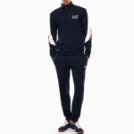 EMPORIO ARMANI SUMMER BLOCK PURE COTTON TRACKSUIT NAVY BLUE