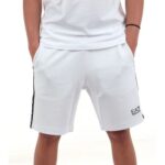 EMPORIO ARMANI ITALIAN SPIRIT COTTON BLEND BERMUDA SHORTS WHITE