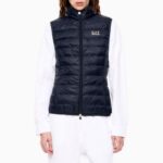 EMPORIO ARMANI ASV CORE LADY LIGHTWEIGHT NYLON PADDED GILET NAVY BLUE
