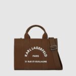 KARL LAGERFELD WOMEN'S K/RSG SQUARE MEDIUM TOTE FRIAR BROWN