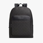 TOMMY HILFIGER MEN HILFIGER FLAG MIXED TEXTURE DOME BACKPACK BLACK