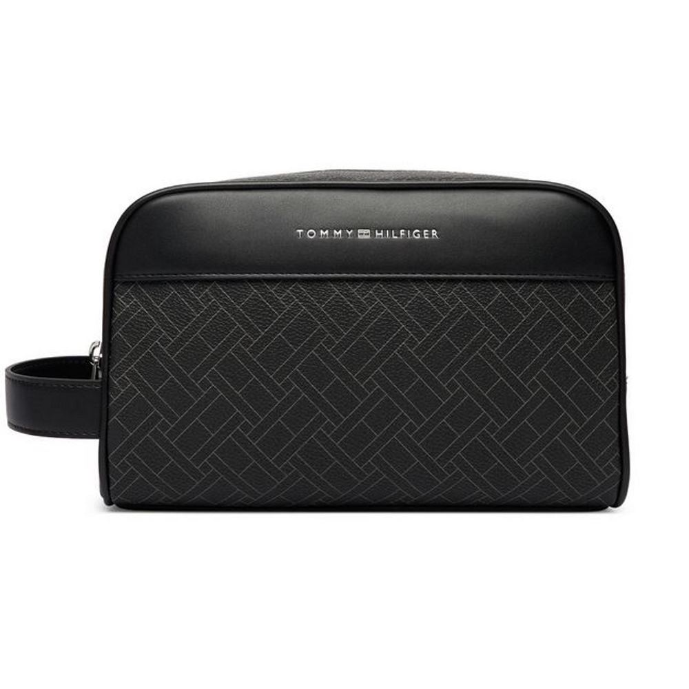 AM0AM14298-BDS-4 TOMMY HILFIGER MEN TH FLAG MONOGRAM WASHBAG BLACK - Image 1