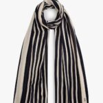 TOMMY HILFIGER WOMEN'S CHIC TH MONOGRAM RECTANGULAR SCARF SPACE BLUE