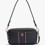 TOMMY HILFIGER WOMAN'S SIGNATURE SHOULDER CAMERA BAG SPACE BLUE