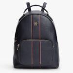 TOMMY HILFIGER WOMAN'S SIGNATURE PEBBLE GRAIN DOME BACKPACK SPACE BLUE