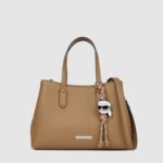 KARL LAGERFELD WOMEN'S IKON SMOOTH SM TOTE MUSHROOM BROWN