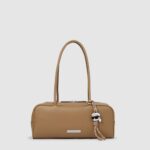 KARL LAGERFELD WOMEN'S IKON SMOOTH EW SHOULDER BAG MUSHROOM BROWN