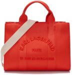 KARL LAGERFELD WOMEN'S K/RSG MD SQUARE TOTE PEB EMB GRAPEFRUIT