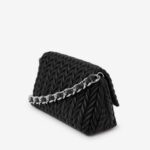 KARL LAGERFELD WOMEN'S K/WEAVE MD FLAP SHB CHAIN BLACK/NICKEL - Image 2