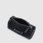 KARL LAGERFELD WOMEN'S K/WEAVE MINI ZIP BARREL CB BLACK-NICKEL - Image 3
