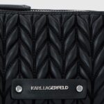 KARL LAGERFELD WOMEN'S K/WEAVE MINI ZIP BARREL CB BLACK-NICKEL - Image 4
