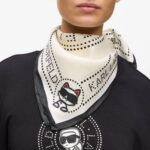 KARL LAGERFELD WOMEN IKON CIRCLE CHOUPETTE SCRAF PRISTINE