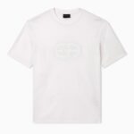 EMPORIO ARMANI LYOCELL-BLEND JERSEY T-SHIRT WITH EA LOGO PRINT WHITE - Image 3