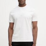 EMPORIO ARMANI PRIMA-JERSEY T-SHIRT WITH LOGO PRINT OFF WHITE
