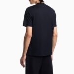 EMPORIO ARMANI PRIMA-JERSEY T-SHIRT WITH LOGO PRINT NAVY BLUE - Image 2