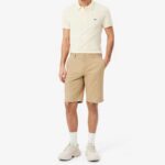 LACOSTE MENS STRETCH TWILL CHINO SHORTS BEIGE - Image 3
