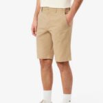 LACOSTE MENS STRETCH TWILL CHINO SHORTS BEIGE