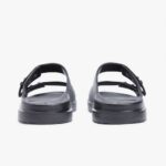 TOMMY HILFIGER MEN LIGHTWEIGHT PIN BUCKLE SERRATED POOL SLIDES BLACK - Image 4