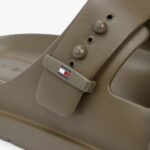 TOMMY HILFIGER MEN LIGHTWEIGHT PIN BUCKLE SERRATED POOL SLIDES WILLOW GREEN - Image 4